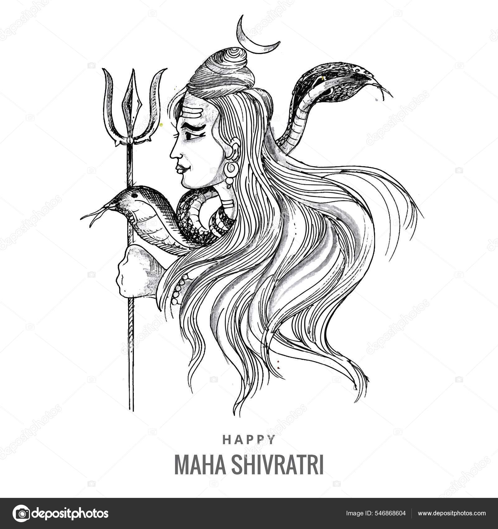 Learn How to Draw Lord Shiva Face (Hinduism) Step by Step : Drawing  Tutorials | Ganesha drawing, Shiva sketch, Lord shiva painting