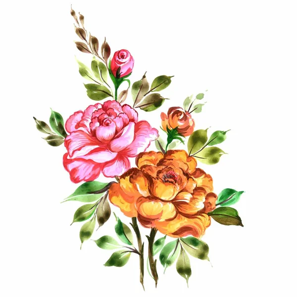 Hermosas Flores Decorativas Coloridas Ramo Fondo — Vector de stock