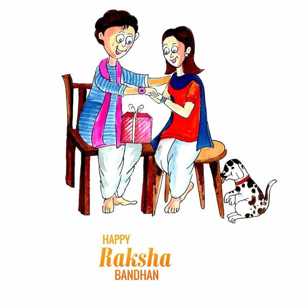 Hermoso Diseño Tarjetas Celebración Raksha Bandhan — Archivo Imágenes Vectoriales