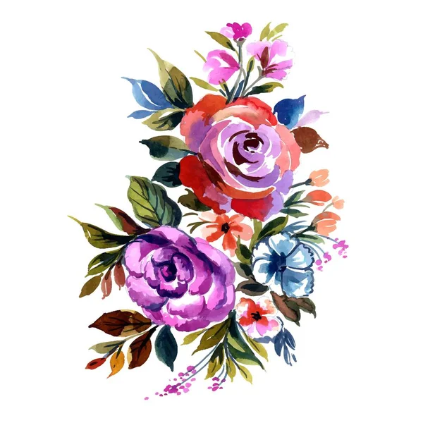 Hermosas Flores Decorativas Coloridas Ramo Fondo — Vector de stock
