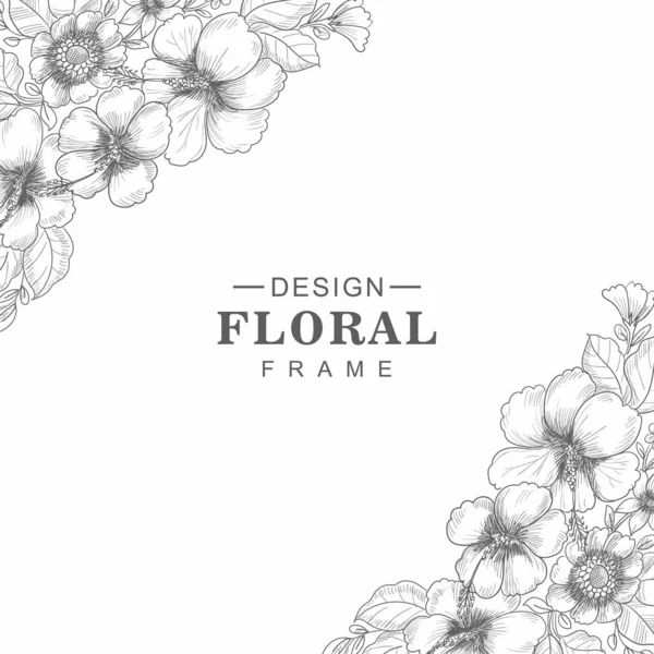 Mano Dibujar Fondo Tarjeta Boceto Floral — Archivo Imágenes Vectoriales