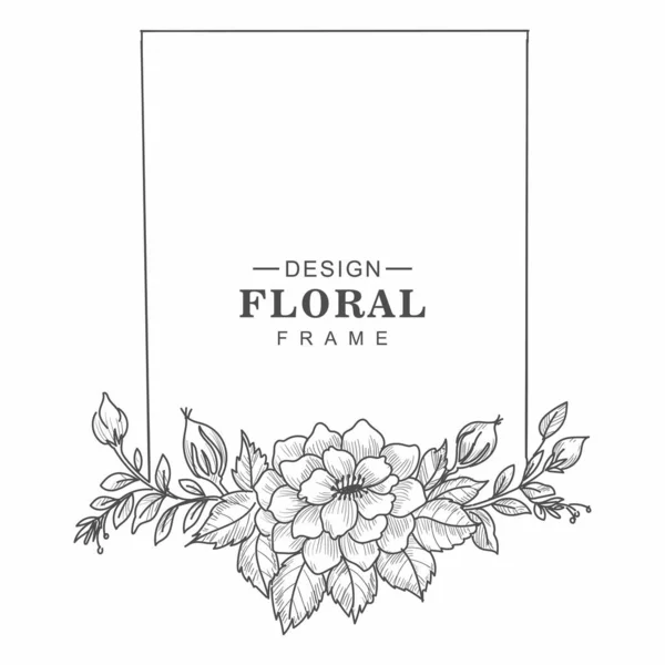 Boda Decorativa Marco Floral Tarjeta Boceto Fondo — Archivo Imágenes Vectoriales
