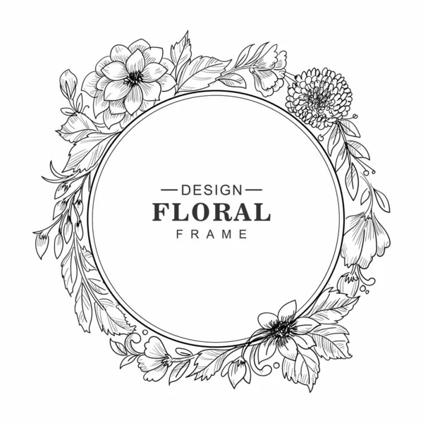 Fond Carte Cadre Floral Décoratif Mariage — Image vectorielle