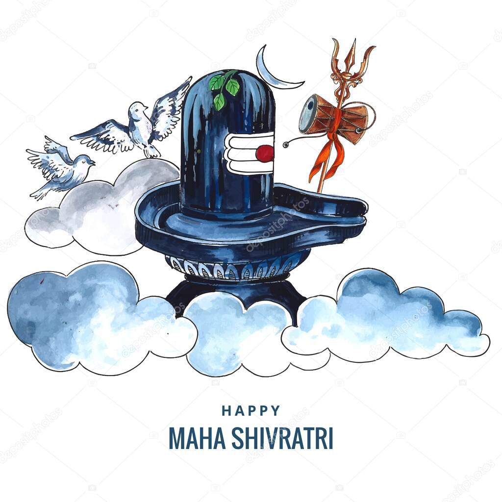 Maha shivratri festival background with shiv ling card design