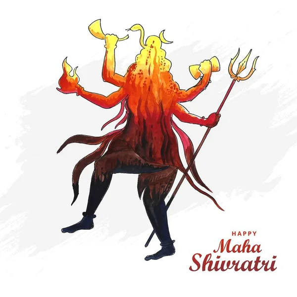 Mano Disegnare Signore Shiva Benedizioni Maha Shivratri Vacanza Carta Sfondo — Vettoriale Stock