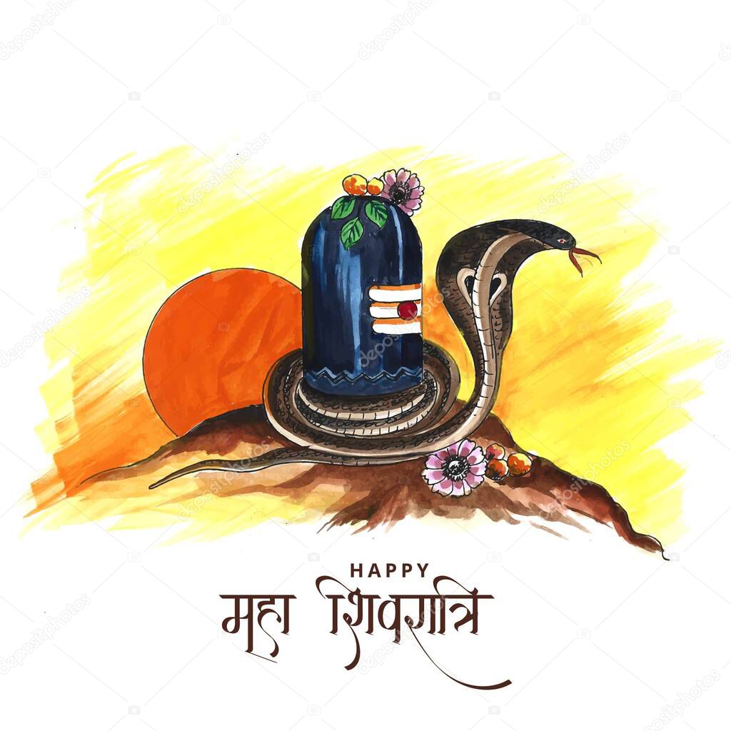 	Maha shivratri festival background with shiv ling card holiday design