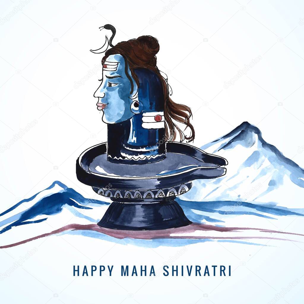 Maha shivratri festival with shiv ling holiday card background 