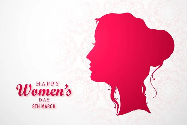 Happy Women Day Vieringen Concept Kaart Ontwerp — Stockvector