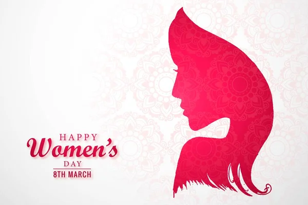 Happy Women Day Celebrări Concept Card Design — Vector de stoc