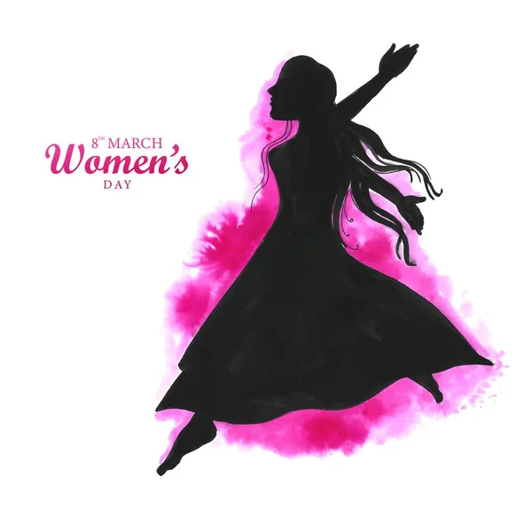Щасливий Жіночий День Танців Жіночий Картковий Фон — стоковий вектор