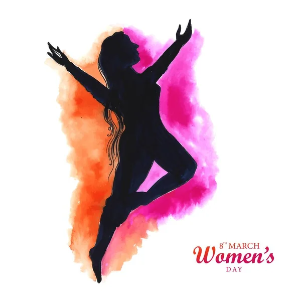 Szczęśliwy Dzień Dla Kobiet Taniec Tło Karty — Wektor stockowy