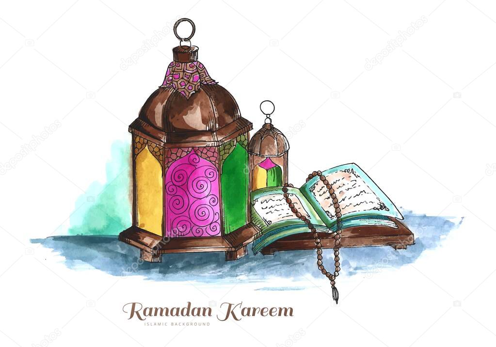 Ramadan kareem or ramazan mubarak greeting card background