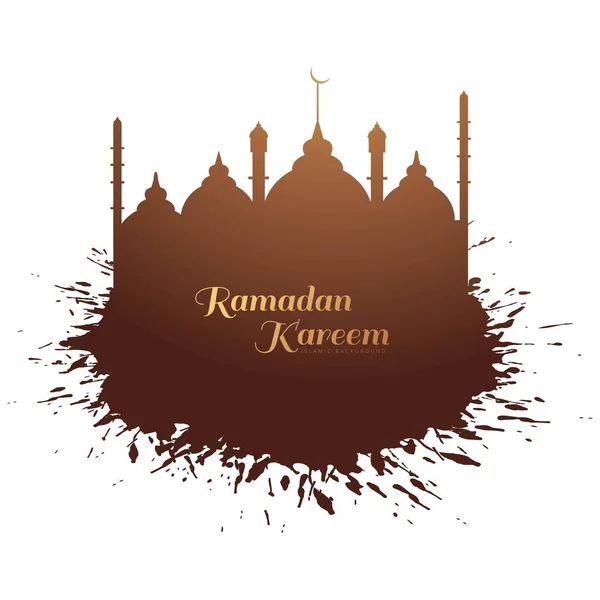 Ramadan Kareem Iszlám Mecset Kártya Háttér — Stock Vector