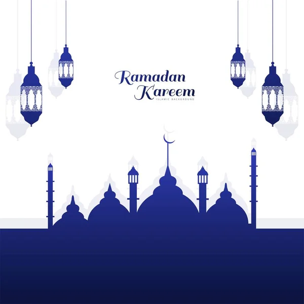 Islámská Mešita Lampami Ramadán Kareem Pozadí — Stockový vektor