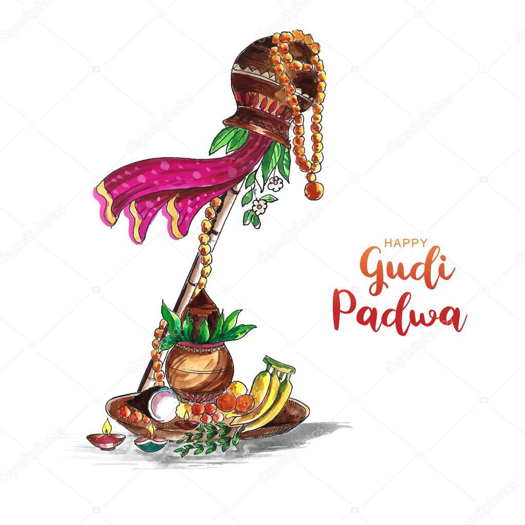 Occasion gudi padwa celebration card design