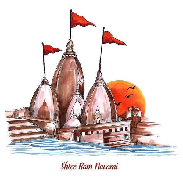 Shri Ram Navami Festival Card Background — Stock Vector
