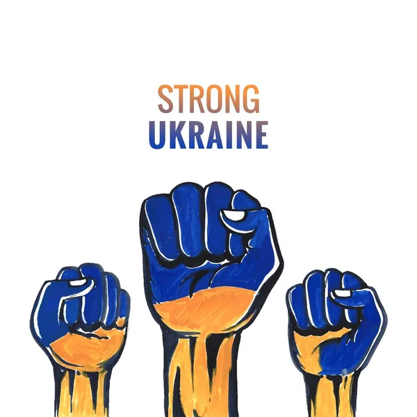 強いウクライナの概念連帯の背景 — ストックベクタ