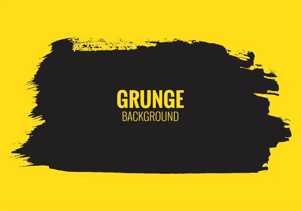 Résumé Noir Trait Grunge Sur Fond Jaune Illustration — Image vectorielle