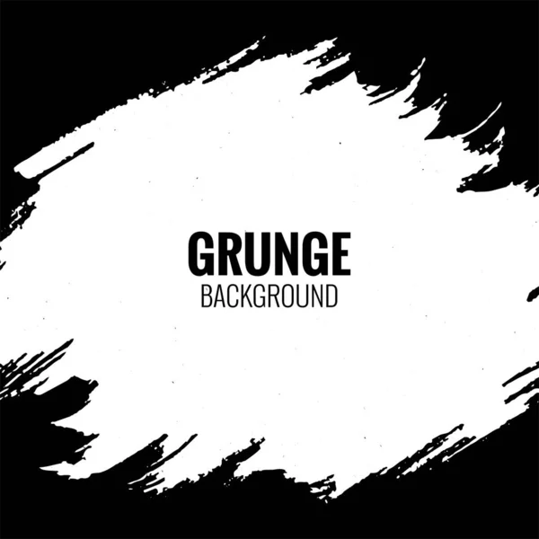 Abstract White Grunge Brush Black Background — Stock Vector