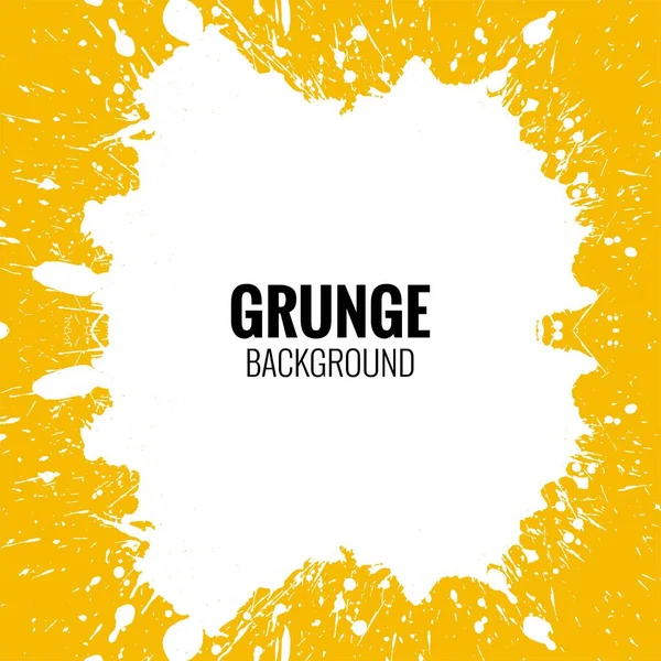 Tache Grunge Blanche Abstraite Sur Fond Jaune — Image vectorielle