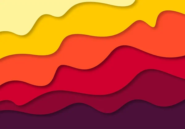 Modern Colorful Papercut Wave Background — стоковый вектор