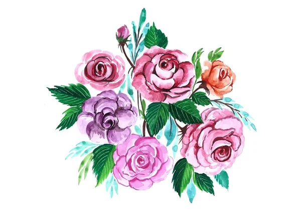 Piękna Wiązanka Kolorowe Kwiaty Projekt Ilustracja — Wektor stockowy