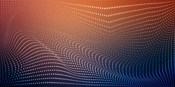 Modern Dotted Line Wave Technology Colorful Background — ストックベクタ