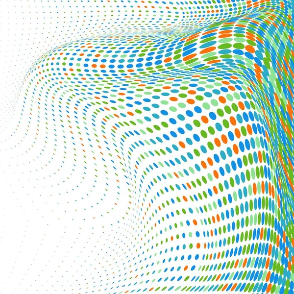 Abstract Colorful Flowing Wave Dotted Background — Stock vektor
