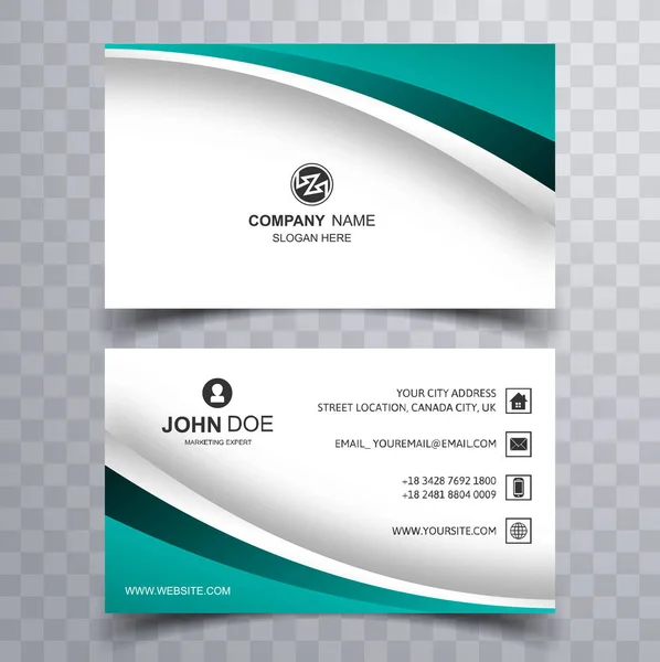 Elegant Green White Modern Business Card Template Design — Stock Vector