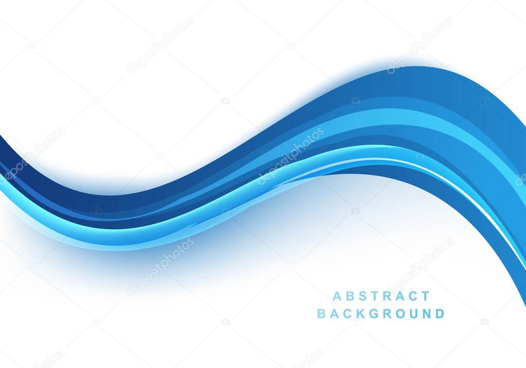 Modern blue smooth flowing background wave design