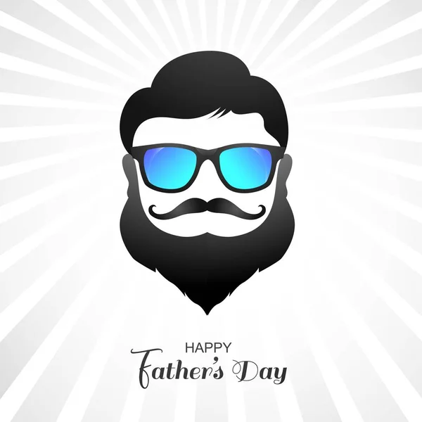 Happy Fathers Day Beautiful Face Card Background — Stock Vector