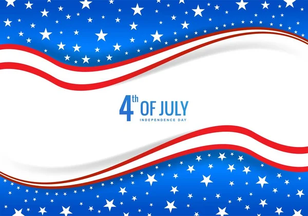 Happy 4Th July Αμερικανική Σημαία Στυλ Κύμα Φόντο — Διανυσματικό Αρχείο