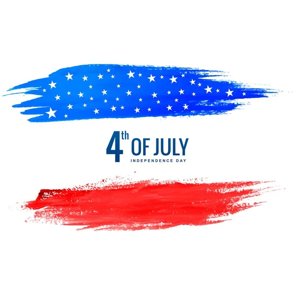 Happy Independence Day America Watercolor Brush Stroke Design — Stock Vector