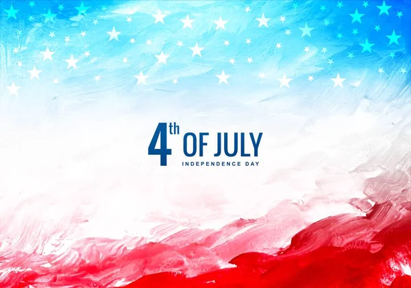 水彩画を背景にアメリカの幸せな独立記念日 — ストックベクタ