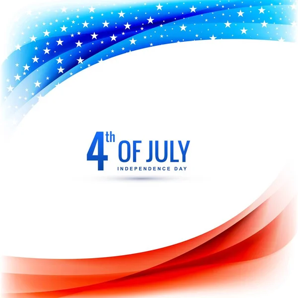 Creative July American Flag Style Wave Background — стоковий вектор