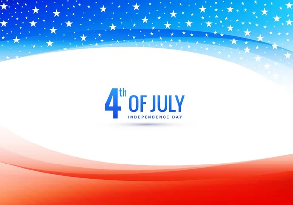 Criativa Julho Bandeira Americana Estilo Onda Fundo — Vetor de Stock