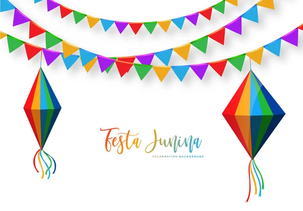 Festa Junina Decorativa Celebración Tarjeta Fondo — Vector de stock
