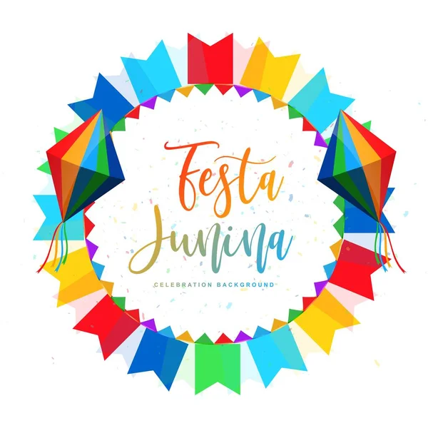 Hermoso Cartel Celebración Festa Junina Tarjeta Fondo — Archivo Imágenes Vectoriales