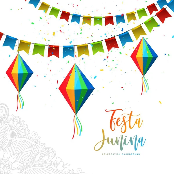 Festa Junina Brazil Σχεδιασμός Κάρτας Εορτασμού — Διανυσματικό Αρχείο