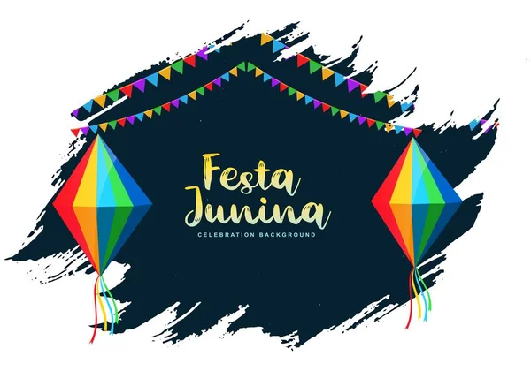 Fiesta Brasileña Junina Evento Celebración Tarjeta Fondo — Archivo Imágenes Vectoriales