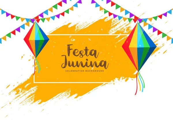 Fiesta Brasileña Junina Evento Celebración Tarjeta Fondo — Archivo Imágenes Vectoriales
