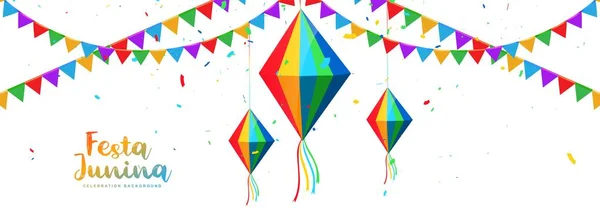 Diseño Banner Celebración Tarjeta Junina Festa — Archivo Imágenes Vectoriales