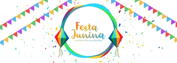Bela Celebração Festa Junina Bandeiras Guirlanda Design Bandeira Decorativa —  Vetores de Stock
