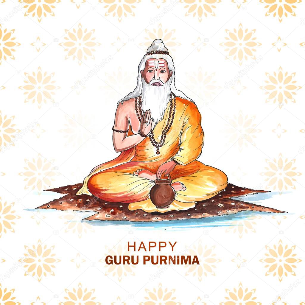 Happy guru Purnima Indian festival card background