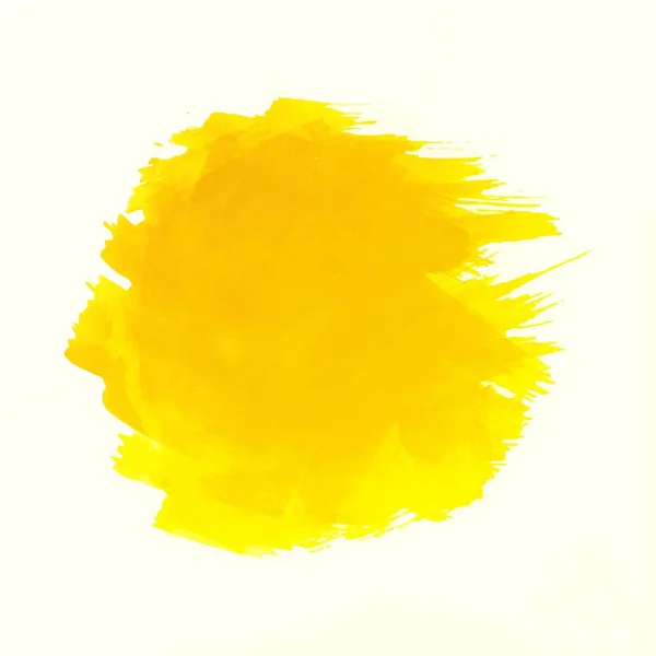 Mão Desenhar Strock Aquarela Amarela Fundo Branco — Vetor de Stock