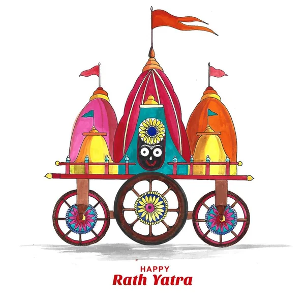 Rath Yatra Festival Carte Vacances Fond — Image vectorielle