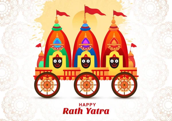 Rath Yatra Festival Signore Jagannath Puri Odisha Festival Sfondo — Vettoriale Stock