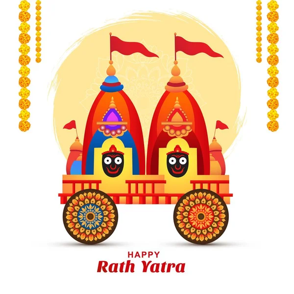 Jagannath Rath Yatra Hindu Tempio Vacanza Carta Sfondo — Vettoriale Stock