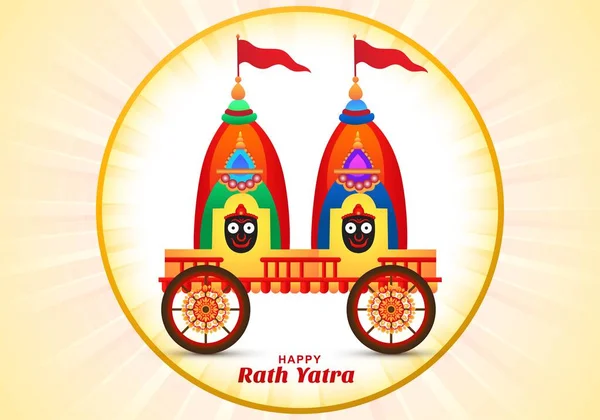 Rath Yatra Festival Lord Jagannath Puri Disegno Della Carta — Vettoriale Stock