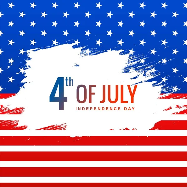 Δημιουργική Ιουλίου Αμερικανική Σημαία Στυλ Πινέλο Εγκεφαλικό Επεισόδιο Φόντο — Διανυσματικό Αρχείο